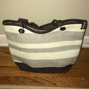 Thirty-One Striped Canvas Tote